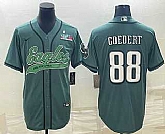 Men's Philadelphia Eagles #88 Dallas Goedert Green With Super Bowl LVII Patch Cool Base Stitched Baseball Jersey,baseball caps,new era cap wholesale,wholesale hats